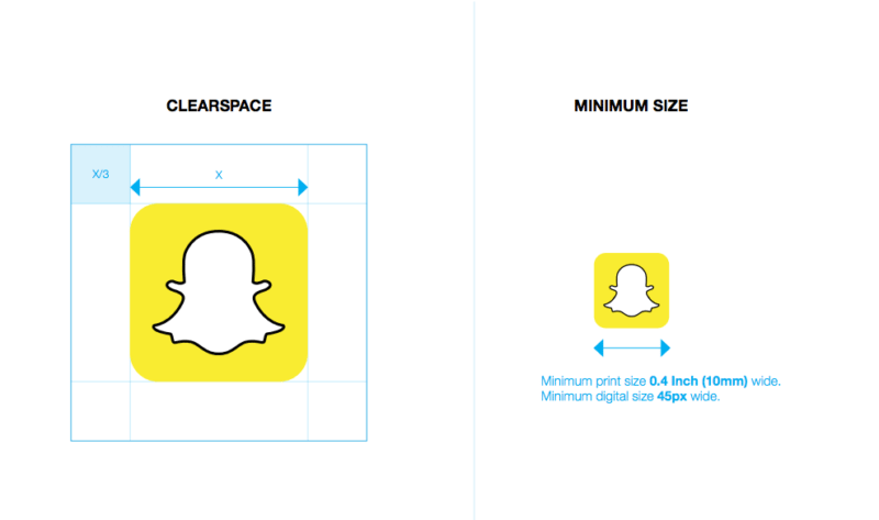 Snapchat Abstand und Größe Style Guide