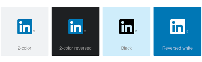 variacions del logotip de la icona linkedin