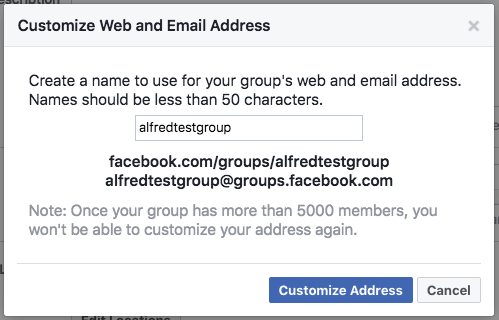„Facebook“ grupės URL