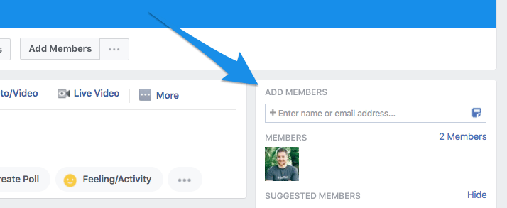 Groupe Facebook - Ajouter des membres