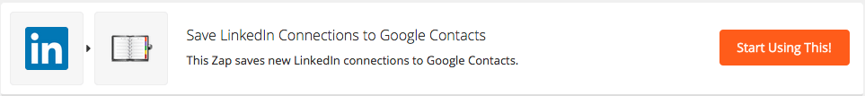 connexions de linkedin a contactes de Google zap