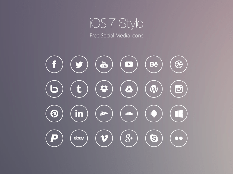 ios9-стил-плоски-социални-икони