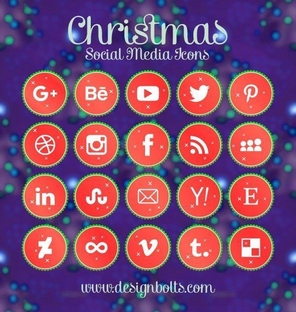 סמלי מדיה חברתית חופשית לחג המולד 2015