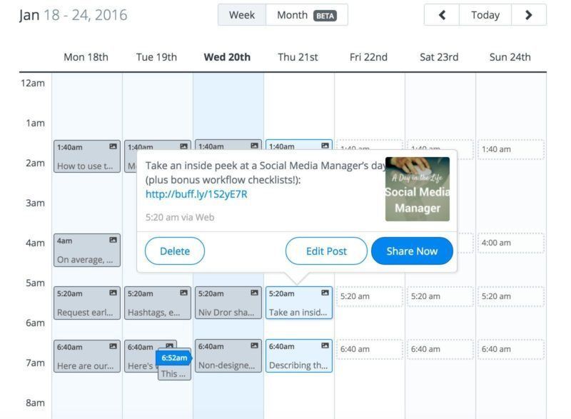 sosiaalisen median kalenteri