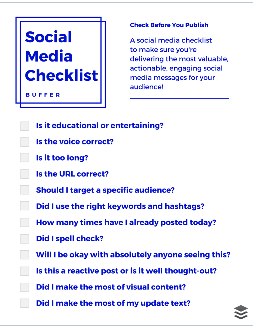 Puffer für Social Media-Checklisten