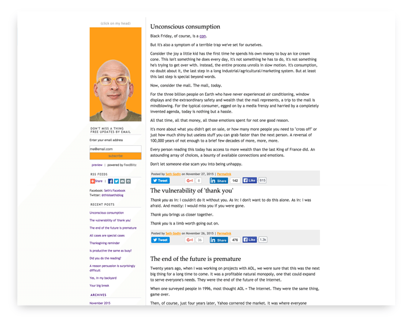 Sitio web de Seth Godin