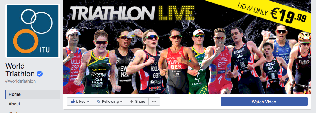Larawan sa pabalat ng World Triathlon Facebook