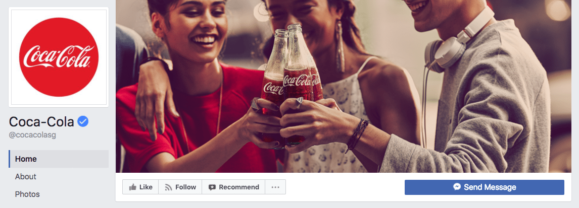 Φωτογραφία εξωφύλλου Facebook της Coca-Cola