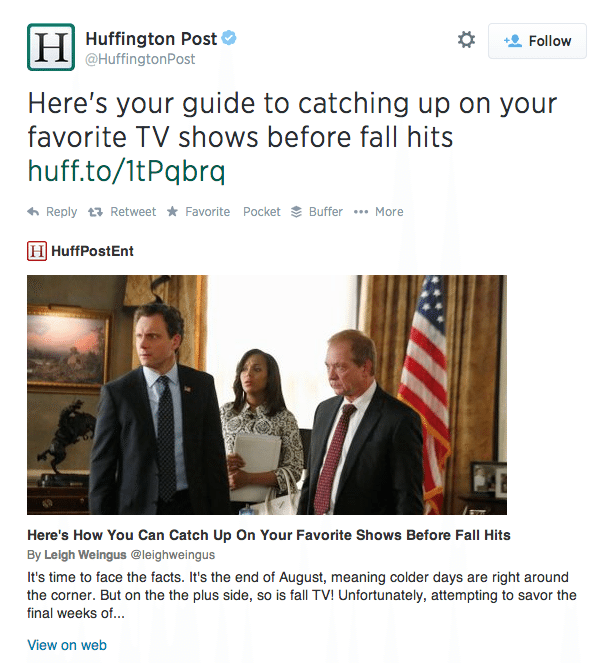 Tarjeta de resumen de la foto de la publicación de Huffington