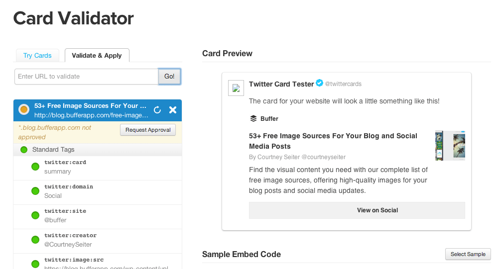 pantalla del validador de tarjetas