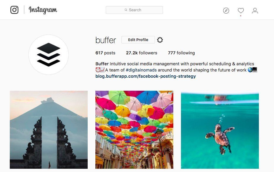Profil Instagram Buffer