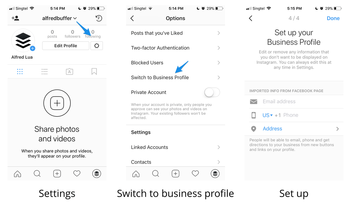 Преминете към бизнес профил в Instagram