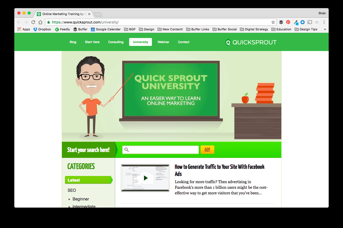 QuickSprout 대학