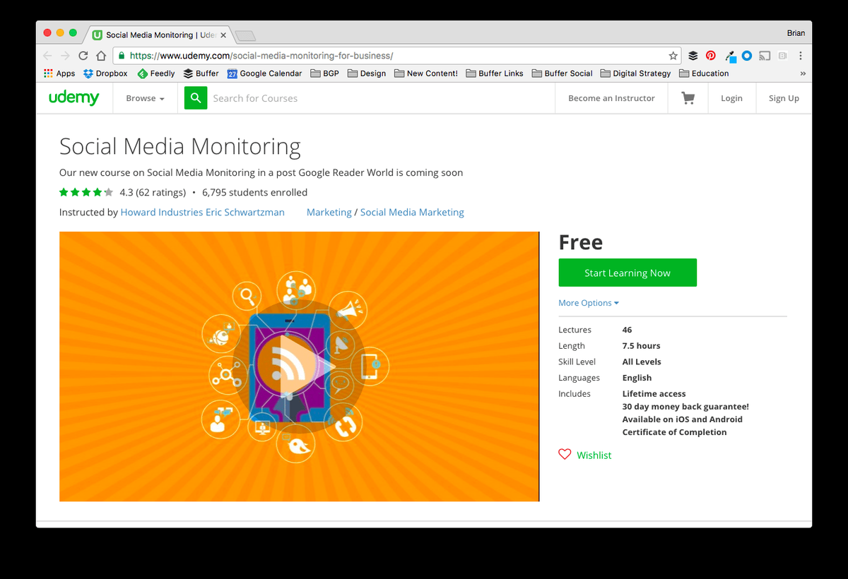 Social Media Monitoring mit Coursera