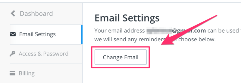 въведете нов имейл