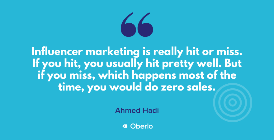 Ahmed va pensar que el màrqueting de l’influencer és un èxit i una falta