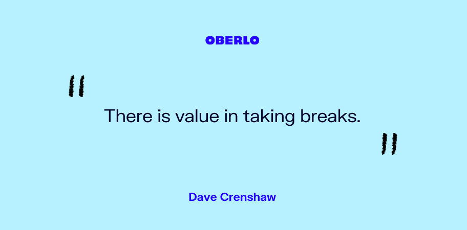 Dave Crenshaw om verdien av å ta pauser